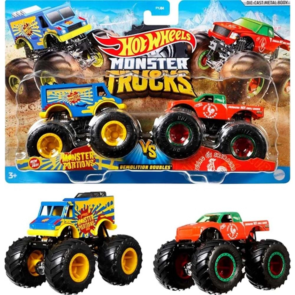 FYJ64 HOTWHEELS MONSTER TRUCKS GÜÇLÜ İKİLİ 1:64 ARABALAR