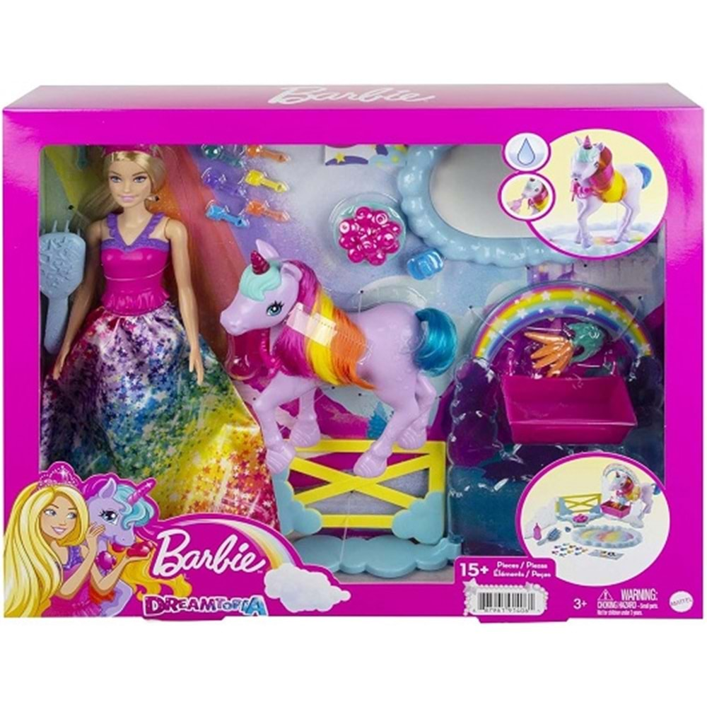 GTG01 BARBIE DREAMTOPIA BEBEK VE TEK BOYNUZLU AT