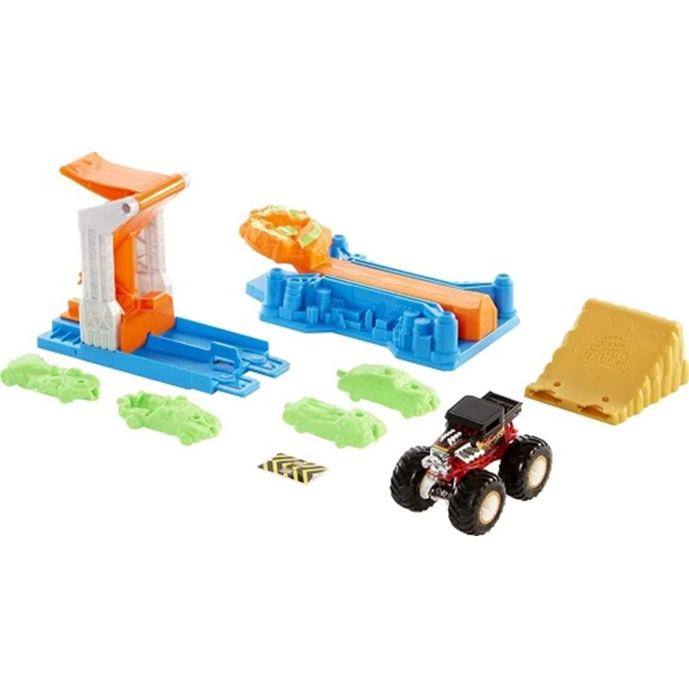 GVK08 HOT WHEELS MONSTER TRUCKS FIRLAT VE ÇARPIŞ OYUN SETİ