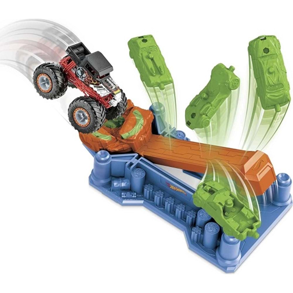 GVK08 HOT WHEELS MONSTER TRUCKS FIRLAT VE ÇARPIŞ OYUN SETİ