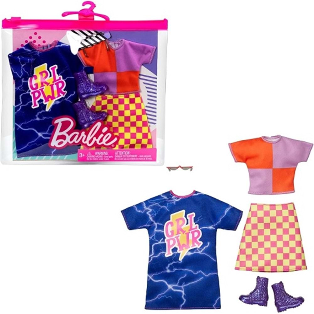 GWF04 BARBIE nin KIYAFET KOLEKSİYONU 2 li PAKET