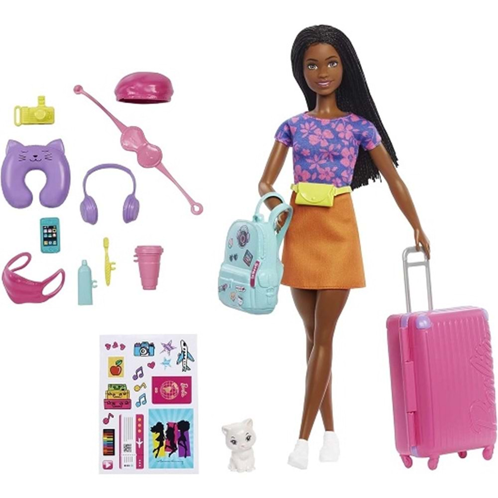 HGX55 BARBIE BROOKLYN SEYAHATTE BEBEGI VE AKSESUARLARI