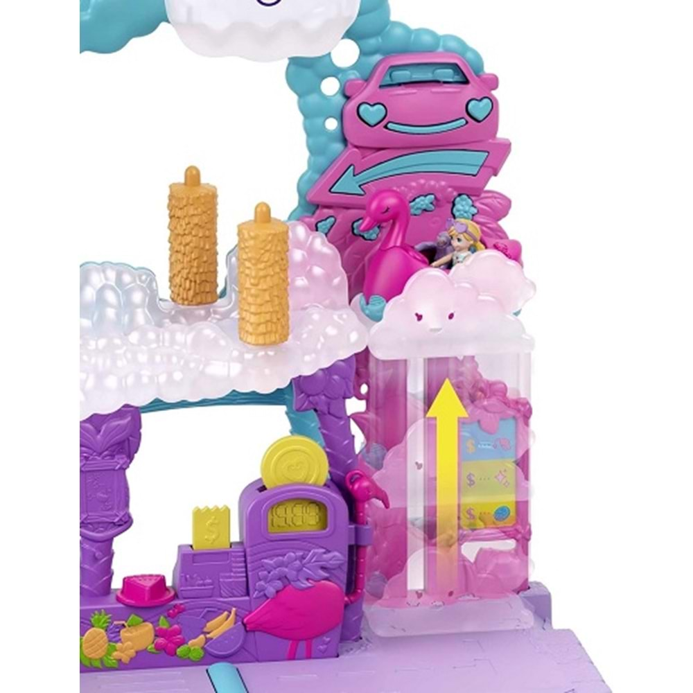 HHJ05 POLLY POCKET FLAMINGO ARABA SU EGLENCESI SETI