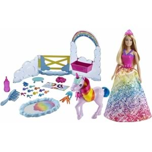 GTG01 BARBIE DREAMTOPIA BEBEK VE TEK BOYNUZLU AT