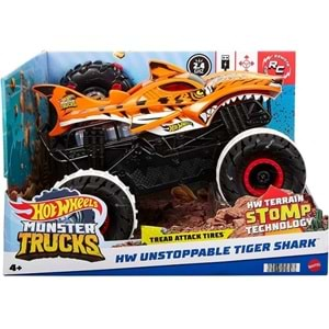 HGV87 HOT WHEELS R/C MONSTER TRUCKS DURDURULAMAZ TIGER SHARK 1:15 MASS