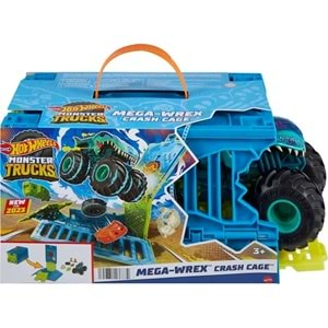 HNC29 HOT WHEELS MONSTER TRUCKS 1:24 MEGA WREX in ÇARPIŞMA KAFESI