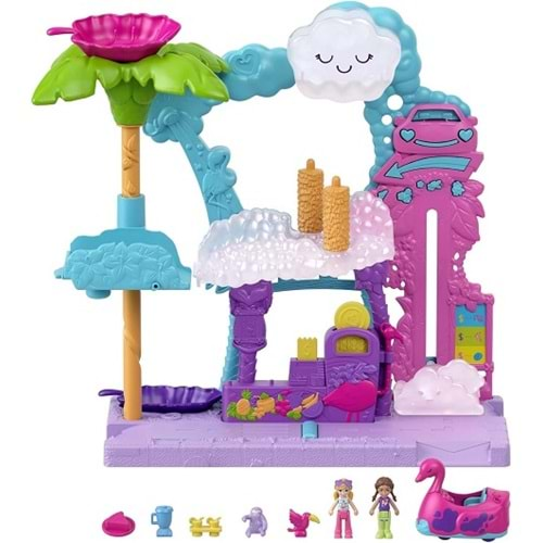 HHJ05 POLLY POCKET FLAMINGO ARABA SU EGLENCESI SETI