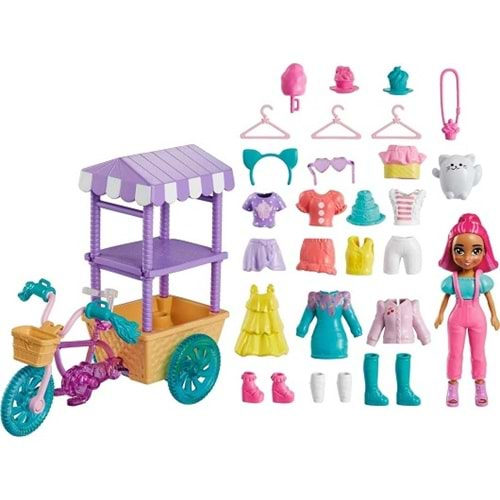 HHX76 POLLY POCKET BİSİKLET DOLUSU MODA OYUN SETİ